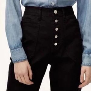 ARITZIA Wilfred Free Belen Pants High Rise Straight Leg Button fly Size 8 Black
